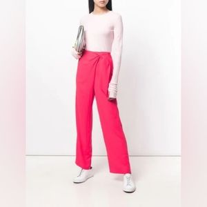NWT, Dion Lee Tie Front Wide Leg Pants in Acid Pink